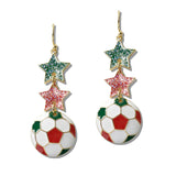 111197, WORLD CUP SOCCER FAN STAR DANGLE EARRINGS