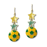 111197, WORLD CUP SOCCER FAN STAR DANGLE EARRINGS