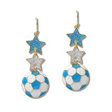 111197, WORLD CUP SOCCER FAN STAR DANGLE EARRINGS