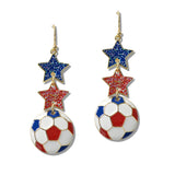 111197, WORLD CUP SOCCER FAN STAR DANGLE EARRINGS