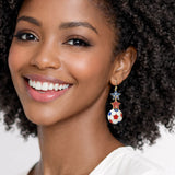 111197, WORLD CUP SOCCER FAN STAR DANGLE EARRINGS