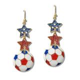111197, WORLD CUP SOCCER FAN STAR DANGLE EARRINGS