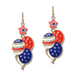 111199, USA PATRIOTIC BALLOON ENAMEL DANGLE EARRINGS