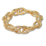 111213, MIXED TEXTURE CHAIN LINK STRETCH BRACELET