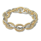 111213, MIXED TEXTURE CHAIN LINK STRETCH BRACELET