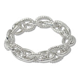111213, MIXED TEXTURE CHAIN LINK STRETCH BRACELET