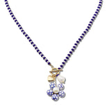 111218, FLORAL PORCELAIN AND MIXED BEAD TOGGLE NECKLACE