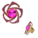 111221, FLOWER CRYSTAL RHINESTONE STRETCH RING