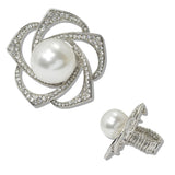 111221, FLOWER CRYSTAL RHINESTONE STRETCH RING