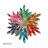 111225, CRYSTAL RHINESTONE STARBURST BROOCH PIN