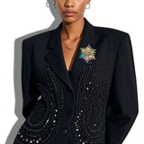 111225, CRYSTAL RHINESTONE STARBURST BROOCH PIN