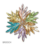 111225, CRYSTAL RHINESTONE STARBURST BROOCH PIN