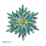 111225, CRYSTAL RHINESTONE STARBURST BROOCH PIN