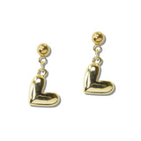 111229, PUFFY VALENTINE HEART STAINLESS STEEL DROP EARRINGS