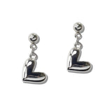 111229, PUFFY VALENTINE HEART STAINLESS STEEL DROP EARRINGS