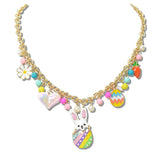 111235, EASTER BUNNY AND EGG CHARM NECKLACE