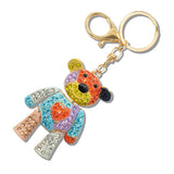 111238, CRYSTAL TEDDY BEAR KEYCHAIN BAG CHARM