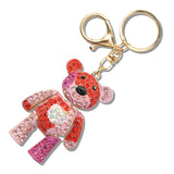 111238, CRYSTAL TEDDY BEAR KEYCHAIN BAG CHARM
