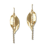 111245, CRYSTAL EMBELLISHED LEAF DROP EARRINGS