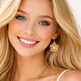 111247, ARTISANAL FLORAL PEARL DROP EARRINGS