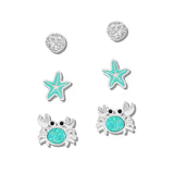 111259, OCEAN SEA LIFE STUD EARRING SET wholesale fashion jewelry - GOOD FEELINGS, INC