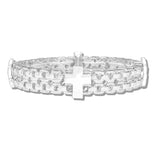 111261, MIXED METAL CROSS MESH STRETCH BRACELET wholesale fashion jewelry - GOOD FEELINGS, INC