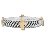 111264, TWISTED ROPE CROSS METAL STRETCH BRACELET wholesale fashion jewelry - GOOD FEELINGS, INC