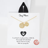 111266, DOG MOM DOUBLE DISC CHARM NECKLACE wholesale fashion jewelry - GOOD FEELINGS, INC