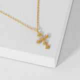 111267, LIGHT UPON THE CROSS DAINTY CROSS CHARM NECKLACE wholesale fashion jewelry - GOOD FEELINGS, INC