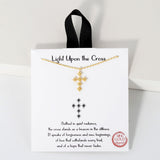 111267, LIGHT UPON THE CROSS DAINTY CROSS CHARM NECKLACE wholesale fashion jewelry - GOOD FEELINGS, INC