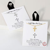 111267, LIGHT UPON THE CROSS DAINTY CROSS CHARM NECKLACE wholesale fashion jewelry - GOOD FEELINGS, INC