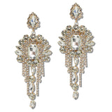 111272, CRYSTAL CHANDELIER FRINGE STATEMENT EARRINGS