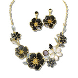 111274, BOTANICAL ENAMEL FLOWER STATEMENT NECKLACE