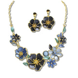 111274, BOTANICAL ENAMEL FLOWER STATEMENT NECKLACE