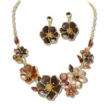 111274, BOTANICAL ENAMEL FLOWER STATEMENT NECKLACE