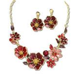 111274, BOTANICAL ENAMEL FLOWER STATEMENT NECKLACE