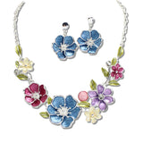 111274, BOTANICAL ENAMEL FLOWER STATEMENT NECKLACE