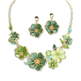 111274, BOTANICAL ENAMEL FLOWER STATEMENT NECKLACE