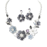 111274, BOTANICAL ENAMEL FLOWER STATEMENT NECKLACE
