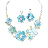 111274, BOTANICAL ENAMEL FLOWER STATEMENT NECKLACE