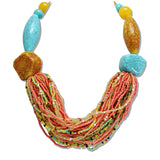 111278, MIXED BEAD AND GEOMETRIC RESIN STATEMENT NECKLACE