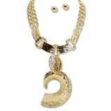 111280, HAMMERED ABSTRACT STATEMENT NECKLACE