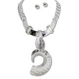 111280, HAMMERED ABSTRACT STATEMENT NECKLACE