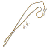 111287, TWO TONE X ACCENT PENDANT LONG NECKLACE