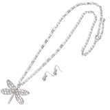 111289, DRAGONFLY FILIGREE PENDANT LONG NECKLACE