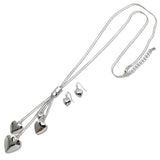 111290, MULTI HEART CHARM TASSEL PENDANT LONG NECKLACE