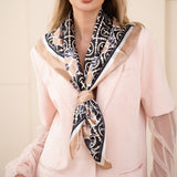 111297, ORNATE FLORAL MEDALLION SATIN SQUARE SCARF