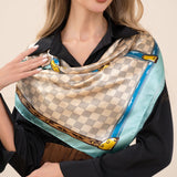 111298, CLASSIC CHECKERED SATIN SQUARE SCARF