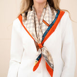 111298, CLASSIC CHECKERED SATIN SQUARE SCARF