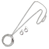 111300, INTERLOCKING CIRCLE PENDANT LONG NECKLACE